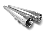 DNA 4" CHROME STYLE TAPERED SLIP-ONS MUFFLERS HARLEY TOURING...