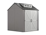 Rubbermaid Resin Weather Resistant Outdoor Storage Shed, 7 x...