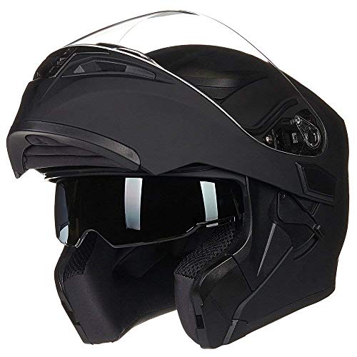 ILM Motorcycle Dual Visor Flip up Modular Full Face Helmet...