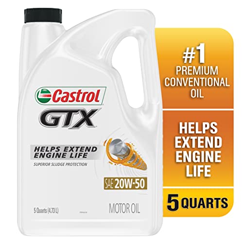 Castrol GTX 20W-50 Conventional Motor Oil, 5 Quarts