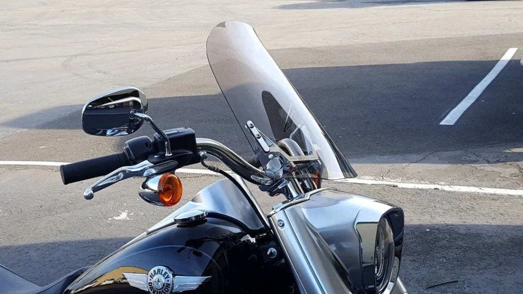 light gray tinted motorcycle windshield
