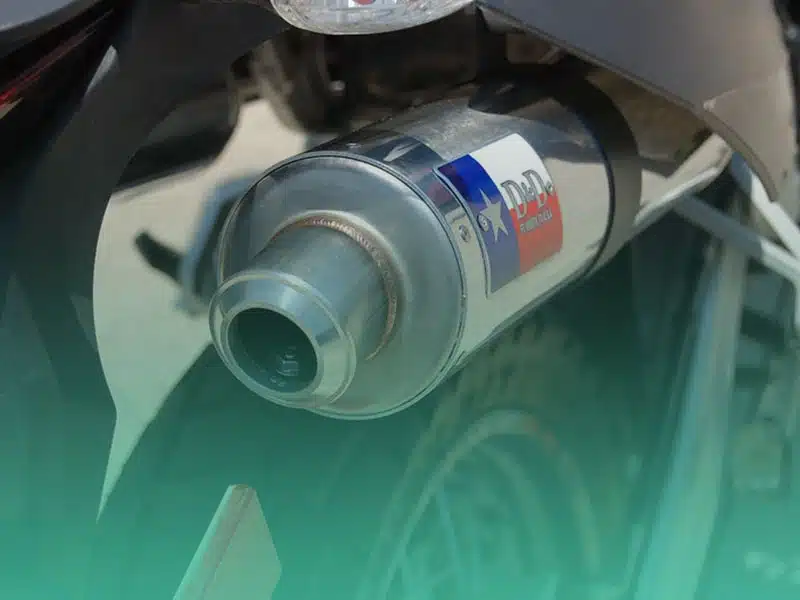 motorcycle exhaust closeup